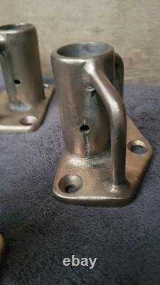 Stanchion Bace Plates 4 Bronze Vintage Lewmar 1 Pipe Boat Parts Stanchions