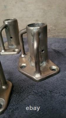Stanchion Bace Plates 4 Bronze Vintage Lewmar 1 Pipe Boat Parts Stanchions
