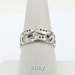 Sterling Silver 8mm Asian Boat Storyteller Scene Cigar Wedding Band Ring Vintage