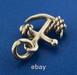 Sterling Silver 925 Anchor Navy Marine Sailor Ocean Ship Boat Pendant Charm
