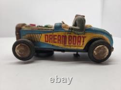 Tin Hot Rod battery operated Dream Boat Rock n Roll Vintage toy car Parts Car