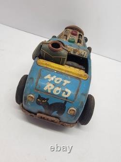 Tin Hot Rod battery operated Dream Boat Rock n Roll Vintage toy car Parts Car