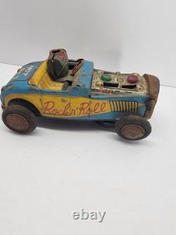 Tin Hot Rod battery operated Dream Boat Rock n Roll Vintage toy car Parts Car