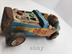 Tin Hot Rod battery operated Dream Boat Rock n Roll Vintage toy car Parts Car