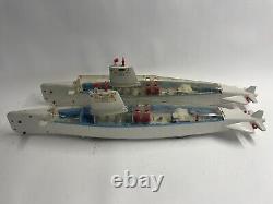 Two 2x 1962 REMCO BARRACUDA ATOMIC SUB Toy Boat Vintage Parts Or Repair