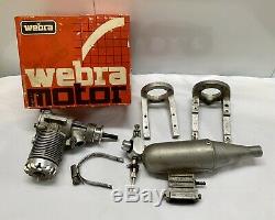 Used Vintage Webra Motor 50 RC Parts Muffler Box Model Plane Engine Car Boat Old