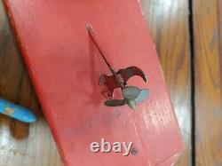 VINTAGE 1940'S BATTERY OPERATED WOOD 17 LONG boat for parts