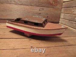 VINTAGE 1950's BATTERY POWERED WOOD TOY MODEL BOAT PARTS