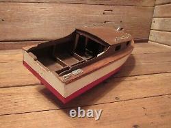 VINTAGE 1950's BATTERY POWERED WOOD TOY MODEL BOAT PARTS