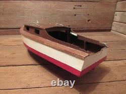 VINTAGE 1950's BATTERY POWERED WOOD TOY MODEL BOAT PARTS