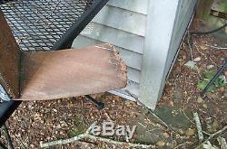 VINTAGE 4 STEP MAHOGANY BOAT BOARDING LADDER WITH BRASS TRIM & RUBBER TREADS