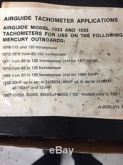 Vintage Airguide 1023 Old Boat Tachometertach Gauge Mercury Outboard1967-1976