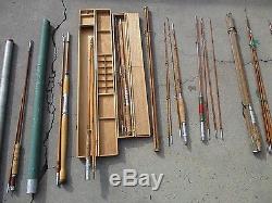 Vintage Bamboo Fly & Boat Rods Great Set & Parts