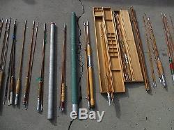 Vintage Bamboo Fly & Boat Rods Great Set & Parts
