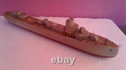 VINTAGE BOAT WARSHIP WOODEN big PARTS no arnold