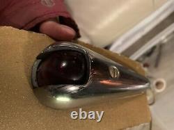 VINTAGE BRONZE TEARDROP RUNNING LIGHTS Red Glass Boat Marine Parts Chris Craft