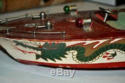 VINTAGE Battery Operated TMY Model DRAGON SPEED BOAT Japan parts / pieces