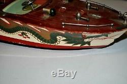 VINTAGE Battery Operated TMY Model DRAGON SPEED BOAT Japan parts / pieces