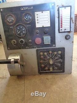 VINTAGE CATERPILLAR ELECTRICAL PANEL WITH KOBELT SHIFTER THROTTLE, IGNITION EURO