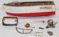 VINTAGE Fleet Line Fiesta Queen Speed Boat 1950s Japan batteryOp C5 parts/restor