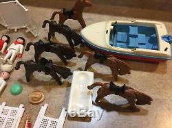 VINTAGE LOT OF Playmobil Mixed Figures PARTS PIECES HOSPITAL BOAT HATS HORSES