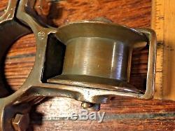 VINTAGE MERRIMAN CAST BRONZE 2 3/4 PULLEY With2 3/4 ROUND POLE MOUNT FOR DAVIT