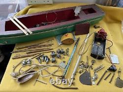 VINTAGE Model Pond Yacht JOB LOT Fittings, ANTIQUE Boat KIT, 60s Project, Parts