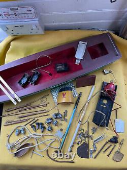 VINTAGE Model Pond Yacht JOB LOT Fittings, ANTIQUE Boat KIT, 60s Project, Parts