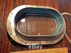 VINTAGE OVAL WILCOX CRITTENDEN CAST BRONZE 5X9 PORTHOLE WithTRIM RING & SCREEN