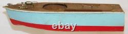 VINTAGE Power Cruiser Boat wood battery withmotor JAPAN MHM Toytime GW 11 +PARTS