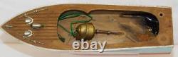 VINTAGE Power Cruiser Boat wood battery withmotor JAPAN MHM Toytime GW 11 +PARTS