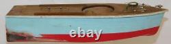 VINTAGE Power Cruiser Boat wood battery withmotor JAPAN MHM Toytime GW 11 +PARTS
