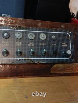 VINTAGE RARE MAKO Boat Dash Switch Panel DARK BROWN WOOD FOR PARTS UNTESTED WOW