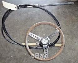 VINTAGE RIDE GUIDE STEERING WHEEL, CABLE 16 Ft, PINION, HELM ASSEMBLY Off 73 BOAT