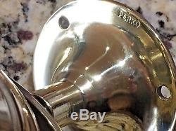 VINTAGE SMALL PERKO GIMBALED WALL MOUNTED OIL LAMP WithSMOKE BELL 9 TALL