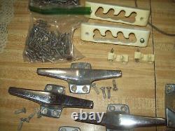 VTG'77 GLASTRON SSV-177 Boat parts pieces cleats plugs handrail fittings horn+