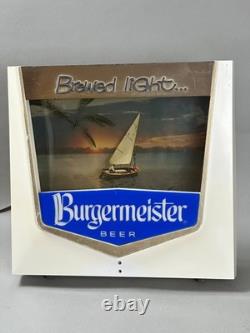VTG Burgermeister Beer Brewed Light Sign 3D Motion Boat on Water FOR PARTS Works