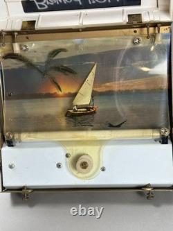 VTG Burgermeister Beer Brewed Light Sign 3D Motion Boat on Water FOR PARTS Works