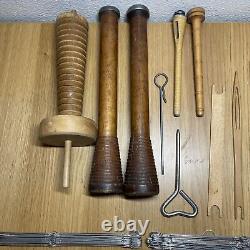 VTG Nilus Leclerc WEAVING LOOM Lot Boat Shuttles, Heddles, Parts