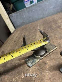 VTG Old Marine Nautical Ship Row Boat Brass Ore Locks Swivel Base Mounts Parts