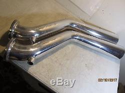 VTG POLISHED ALUMINUM Over Transom EXHAUST PIPES V-Drive Jet Boat Marine Hydro