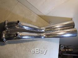 VTG POLISHED ALUMINUM Over Transom EXHAUST PIPES V-Drive Jet Boat Marine Hydro