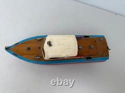 Vintage 16 Wooden Powered Boat For Restoration! Note Detail Parts