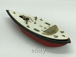 Vintage 16 Wooden Toy Boat with Metal Accents NO ENGINE FOR PARTS OR REPAIR
