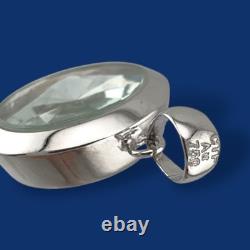 Vintage 18K White Gold Sailboat Pendant in Faceted Crystal Moving Design