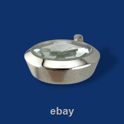 Vintage 18K White Gold Sailboat Pendant in Faceted Crystal Moving Design