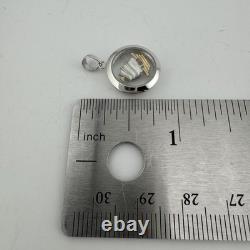 Vintage 18K White Gold Sailboat Pendant in Faceted Crystal Moving Design