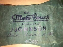 Vintage 1940's 50's Johnson Seahorse Outboard Canvas Carrying bag Moto pouch NOS