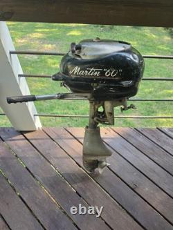 Vintage 1940's Martin 60 7.2 HP Outboard Boat Motor Serial C-75901 For Parts