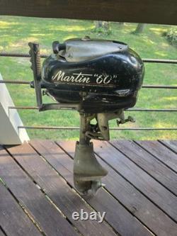 Vintage 1940's Martin 60 7.2 HP Outboard Boat Motor Serial C-75901 For Parts